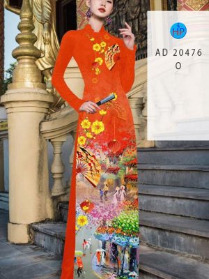 Vải Áo Dài Phong Cảnh Tết AD 20476 25